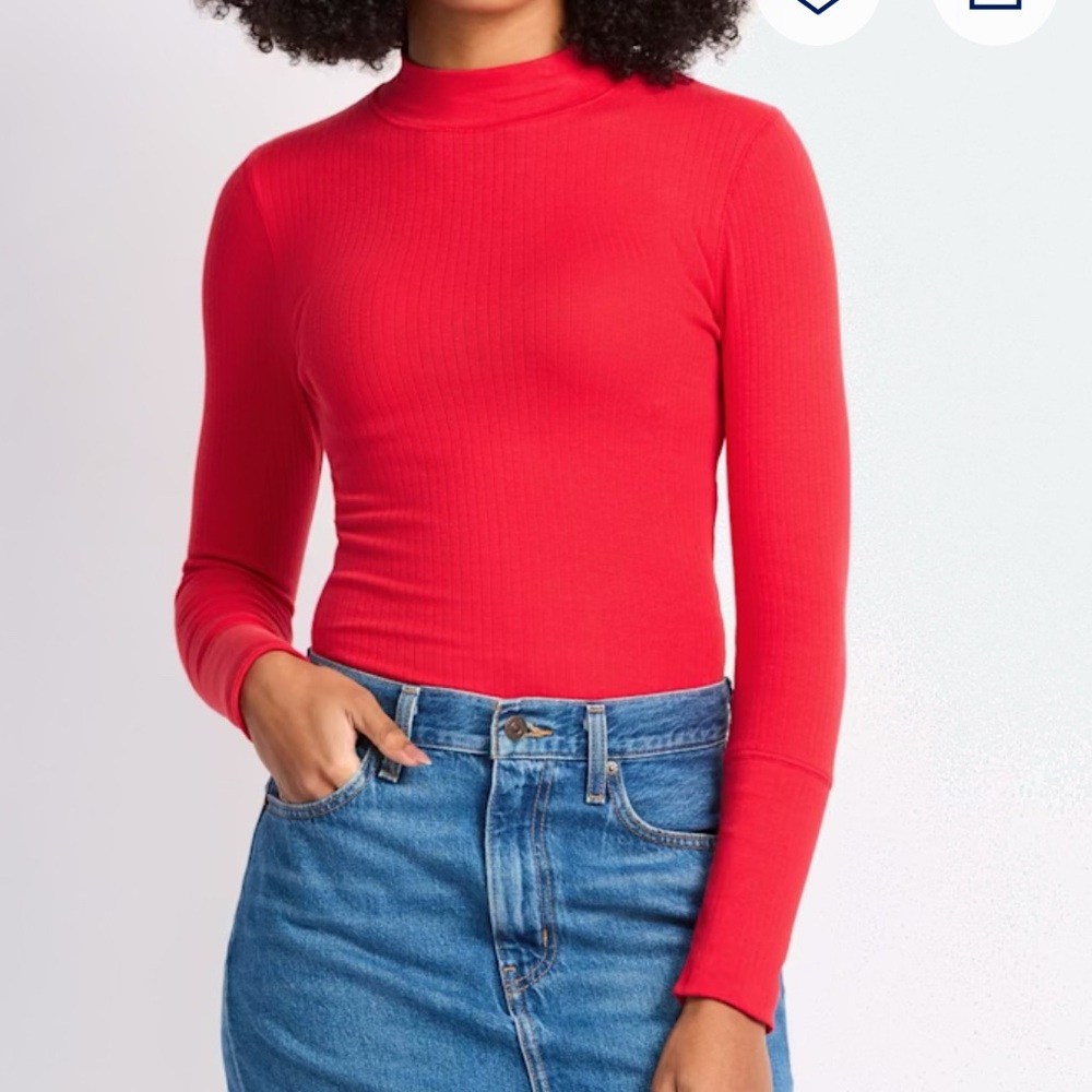 Free People Red Long Sleeve Bodysuit